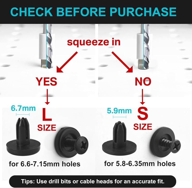 G.CORE Pegboard Peg Hooks Accessories - 40 Set Pegs with Inserts and Screw Fit 1/4 Pegboards Multi-Functional for Hanging and Mounting - Utility Tool Hanger Organizers (Small Size) - Image 2